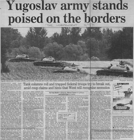 Yugoslav Army Stands Poised on the Borders