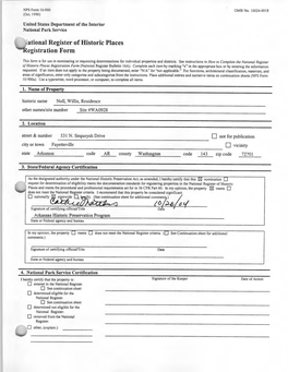 Rational Register of Historic Places Egistration Form