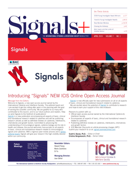 “Signals” NEW ICIS Online Open Access Journal