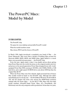 The Powerpc Macs: Model by Model