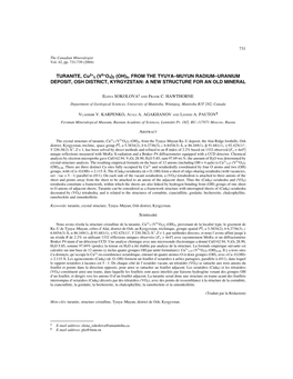 TURANITE, Cu2+ 5 (V5+O4)2 (OH)4, from the TYUYA