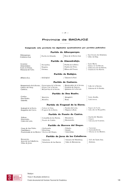 Partido De Alburquerque . Partido De Almendralejo. Partido De