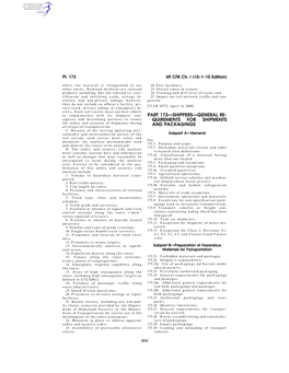 49 CFR Part 387, a Rail Section, Unless the Lading Has Been Fu- Car, Freight Container, Truck Body, Or Migated Or Is Undergoing Fumigation