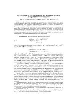 Determinant Maximization with Linear Matrix