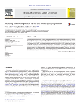 Anchoring and Housing Choice: Results of a Natural Policy Experiment