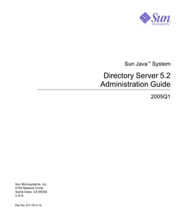 Sun Java System Directory Server 5.2 Administration Guide 2005Q1