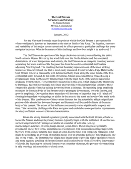 The Gulf Stream Structure and Strategy W.Frank Bohlen Mystic, Connecticut Bohlen@Uconn.Edu