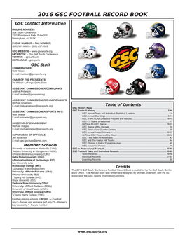 2016 Gsc Football Record Book