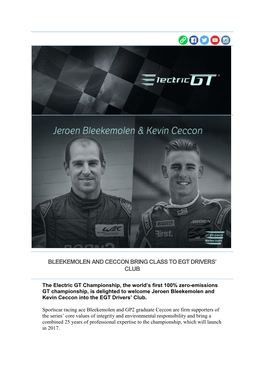 14Th Decembre Bleekemolen and Ceccon Bring Class to EGT Drivers