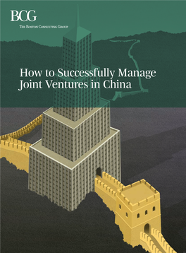 How Successfully Manage Joint Ventures China.Indd