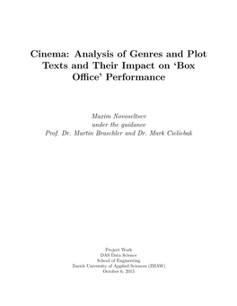 Cinema: Analysis of Genres and Plot Texts and Their Impact on Box