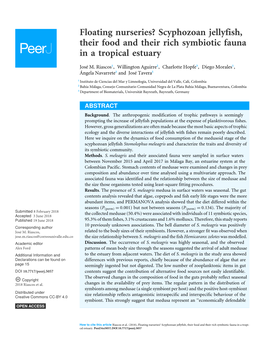 Floating Nurseries? Scyphozoan Jellyfish, Their Food and Their Rich Symbiotic Fauna in a Tropical Estuary