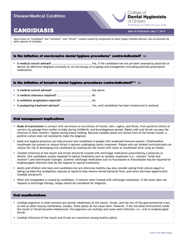 CDHO Factsheet Oral Candidiasis