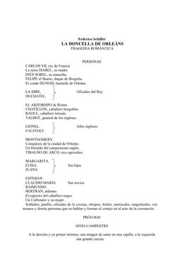 La Doncella De Orleáns Tragedia Romántica