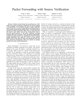 Packet Forwarding with Source Verification