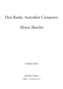 Don Banks, Australian Composer