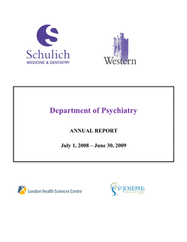 Department of Psychiatry Annual Report 2008-2009