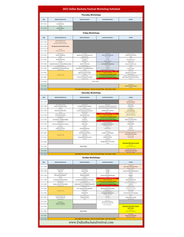 Dallas Bachata Festival 2021 Event Schedule