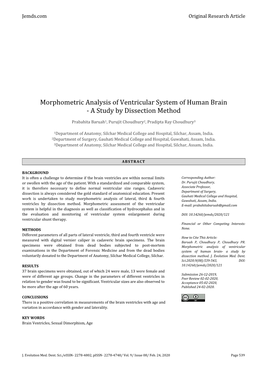 Morphometric Analysis of Ventricular System of Human Brain - a Study by Dissection Method