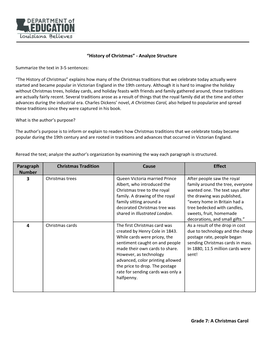 “History of Christmas”Анаanalyze Structure Paragraph Number