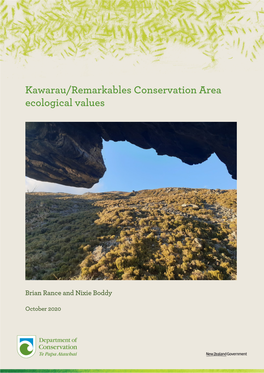 Kawarau/Remarkables Conservation Area Ecological Values