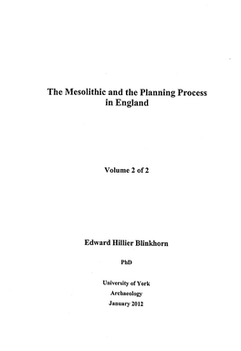 The Mesolithic and the Planning Process in England