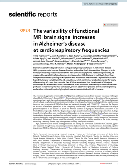 The Variability of Functional MRI Brain Signal Increases in Alzheimer's