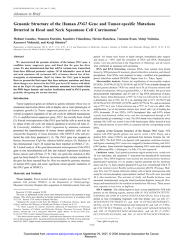 Genomic Structure of the Human ING1 Gene and Tumor-Specific Mutations Detected in Head and Neck Squamous Cell Carcinomas1