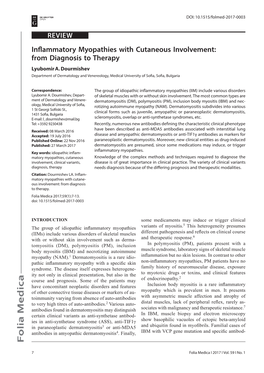 Inflammatory Myopathies with Cutaneous Involvement