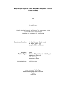 Improving Computer-Aided Design for Design for Additive Manufacturing