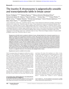 The Inactive X Chromosome Is Epigenetically Unstable and Transcriptionally Labile in Breast Cancer