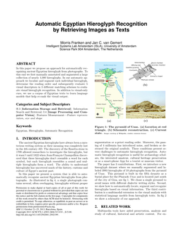 Automatic Egyptian Hieroglyph Recognition by Retrieving Images As Texts