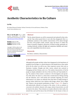 Aesthetic Characteristics in Ba Culture
