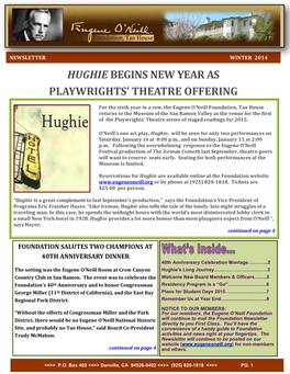 Hughie Begins New Year As Playwrights' Theatre Offering