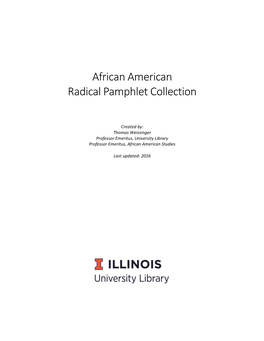 African American Radical Pamphlet Collection