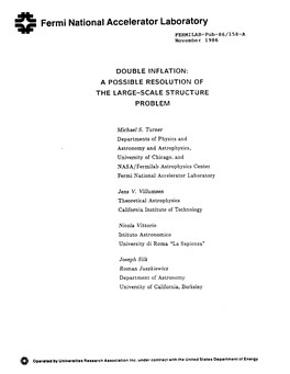 @ Fermi National Accelerator Laboratory PEBMILAB-Pub-86/158-A November 1986