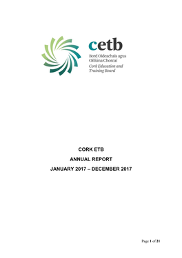 Cork Etb Annual Report January 2017 – December 2017
