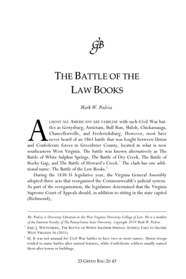 The Battle of the Law Books
