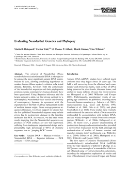 Evaluating Neanderthal Genetics and Phylogeny