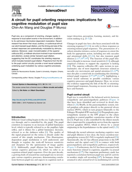 A Circuit for Pupil Orienting Responses: Implications for Cognitive