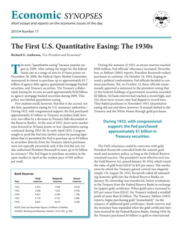 The First U.S. Quantitative Easing: the 1930S Richard G