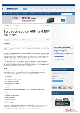 Best Open Source HRM and ERP Solutions