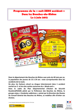Nuit ZERO Accident » Dans Les Bouches-Du-Rhône Le 2 Juin 2012