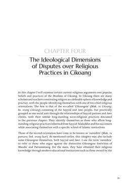 CHAPTER FOUR the Ideological Dimensions of Disputes Over Religious Practices in Cikoang