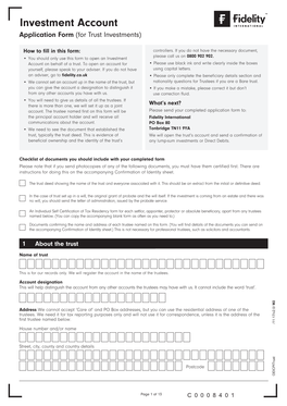 Investment Account Application Form (For Trust Investments)