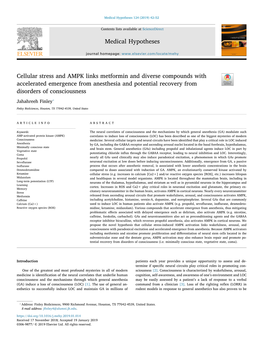 Cellular Stress and AMPK Links Metformin and Diverse Compounds