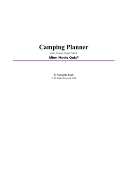 Alien Mystery Camp Planner