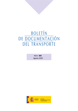 Boletín De Documentación Del Transporte, Nº 383, Agosto 2020