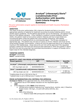 Arcalyst® (Rilonacept)/Ilaris® (Canakinumab)