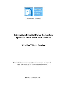 International Capital Flows, Technology Spillovers and Local Credit Markets